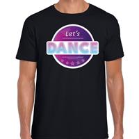 Bellatio Lets Dance disco/feest t-shirt zwart voor heren - Zwart
