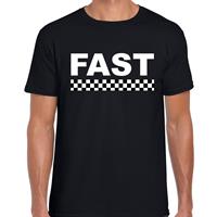 Bellatio Fast coureur supporter / finish vlag t-shirt Zwart