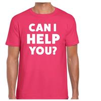Bellatio Can i help you beurs/evenementen t-shirt Roze