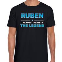 Bellatio Naam cadeau Ruben - The man, The myth the legend t-shirt Zwart