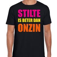 Bellatio Stilte is beter dan onzin cadeau t-shirt Zwart