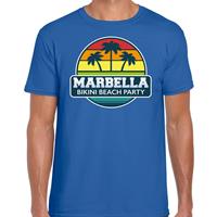 Bellatio Marbella zomer t-shirt / shirt Marbella bikini beach party voor heren - Blauw