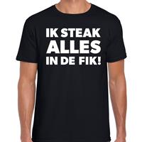 Bellatio Ik steak alles in de fik bbq / barbecue t-shirt Zwart