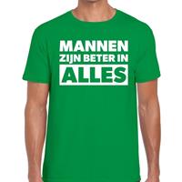 Bellatio Mannen zijn beter in alles tekst t-shirt Groen