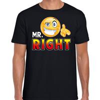 Bellatio Funny emoticon t-shirt Mr. right Zwart