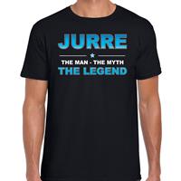 Bellatio Naam cadeau Jurre - The man, The myth the legend t-shirt Zwart