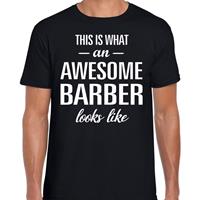Bellatio Awesome Barber - geweldige barbier / kapper cadeau t-shirt Zwart