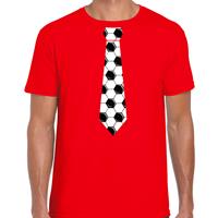 Bellatio Rood fan t-shirt voor heren - voetbal stropdas - Voetbal supporter - EK/ WK shirt / outfit