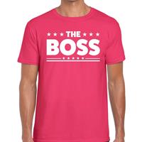 Bellatio The Boss tekst t-shirt Roze