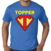 Bellatio Grote maten Super Topper t-shirt heren Blauw