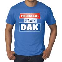 Bellatio Blauw Helemaal uit mijn dak t-shirt voor heren - Party t-shirts plus size