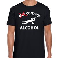 Bellatio May contain alcohol drank fun t-shirt Zwart