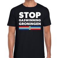 Bellatio Groningen protest t-shirt - STOP gaswinning Groningen Zwart