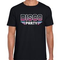 Bellatio Disco party feest t-shirt zwart voor heren - Zwart