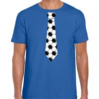 Bellatio Blauw fan t-shirt voor heren - voetbal stropdas - Voetbal supporter - EK/ WK shirt / outfit