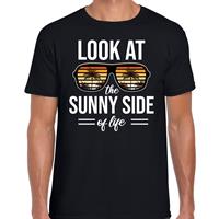 Bellatio Sunny side feest t-shirt / shirt Look at the sunny side of life voor heren - Zwart