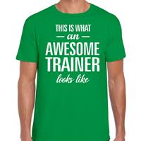 Bellatio This is what an awesome trainer looks like cadeau t-shirt Groen