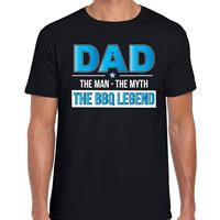 Bellatio Dad the legend barbeque cadeau t-shirt Zwart