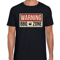 Bellatio Warning bbq zone t-shirt Zwart