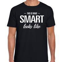 Bellatio This is what Smart looks like t-shirt Zwart