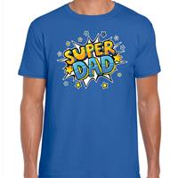 Bellatio Super dad cadeau t-shirt Blauw