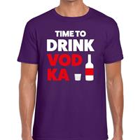 Bellatio Time to drink Vodka tekst t-shirt Paars