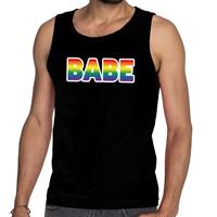 Bellatio Gay pride babe tanktop/mouwloos shirt - Zwart