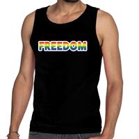 Bellatio Freedom gay pride tanktop/mouwloos shirt - Zwart
