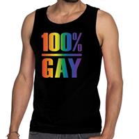 Bellatio 100% gay tanktop/mouwloos shirt - Zwart