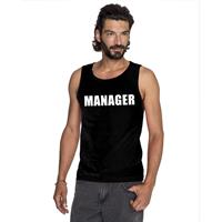 Bellatio Manager tekst singlet shirt/ tanktop Zwart