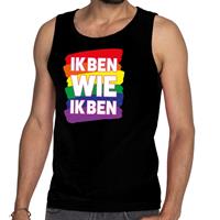 Bellatio Gay pride born this way tanktop/mouwloos shirt - Zwart