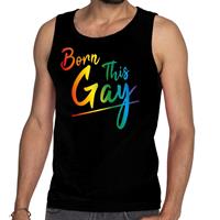 Bellatio Gay pride born this gay tanktop/mouwloos shirt - Zwart