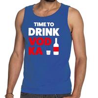 Bellatio Time to drink Vodka tekst tanktop / mouwloos shirt Blauw