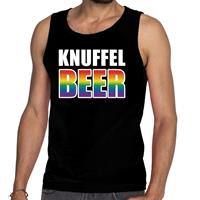 Bellatio Gay pride knuffelbeer tanktop/mouwloos shirt - Zwart