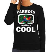 Bellatio Decorations Dieren papegaaien sweater Zwart