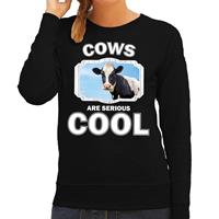 Bellatio Dieren koeien sweater Zwart