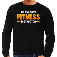 Bellatio Im the best fitness instructor sweater Zwart