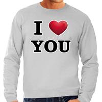 Bellatio I love you sweater voor heren - Grijs