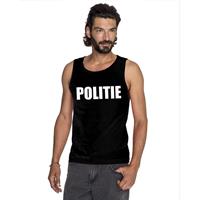 Bellatio Politie tekst singlet shirt/ tanktop Zwart