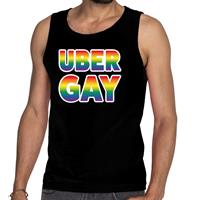 Bellatio Uber gay gay pride tanktop/mouwloos shirt - Zwart