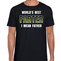 Bellatio Worlds best farter I mean father / beste scheten later / vader fun t-shirt Zwart