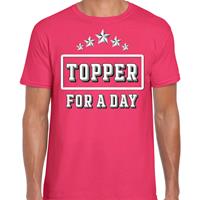 Bellatio Topper for a day concert t-shirt voor de Toppers fuchsia/donker roze heren - feest shirts