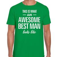 Bellatio This is what an awesome best man looks like cadeau t-shirt Groen