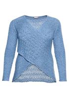 Sheego by Joe Browns V-Ausschnitt-Pullover im Crossover-Stil, leicht transparent