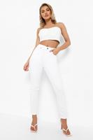 Boohoo Mid Rise Booty Shaping Skinny Jeans, White