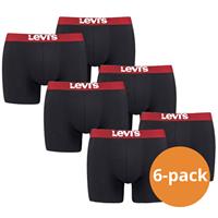 Levis Levi's Boxershorts Heren 6-pack Solid Zwart