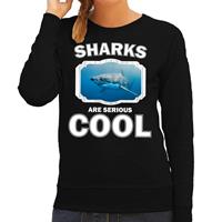 Bellatio Dieren haaien sweater Zwart