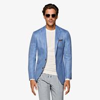 SuitSupply Havana Sakko Hellblau Mit FischgrÃt-muster