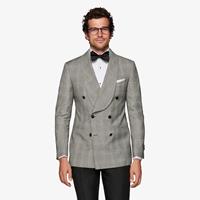 SuitSupply Washington Smokingjackett Grau Mit Karo