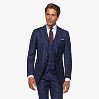 SuitSupply Lazio Anzug Blau Mit Karo